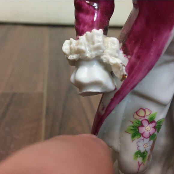 Vintage Sabre Ceramic Violin Player Figure 8 Inches Rococo Baroque Victorian - Picture 6 of 8